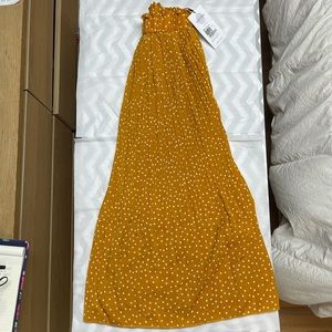 EXLURA high waisted polka dot midi swing skirt